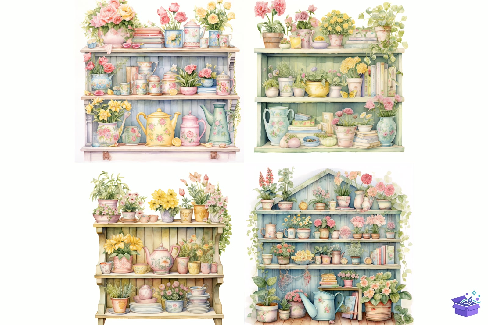 Shabby Chic Floral Duvar Rafı - Lazer Kesim ve Çizim Dosyası (SVG, DXF, EPS, PNG) - detaylı önizleme 3