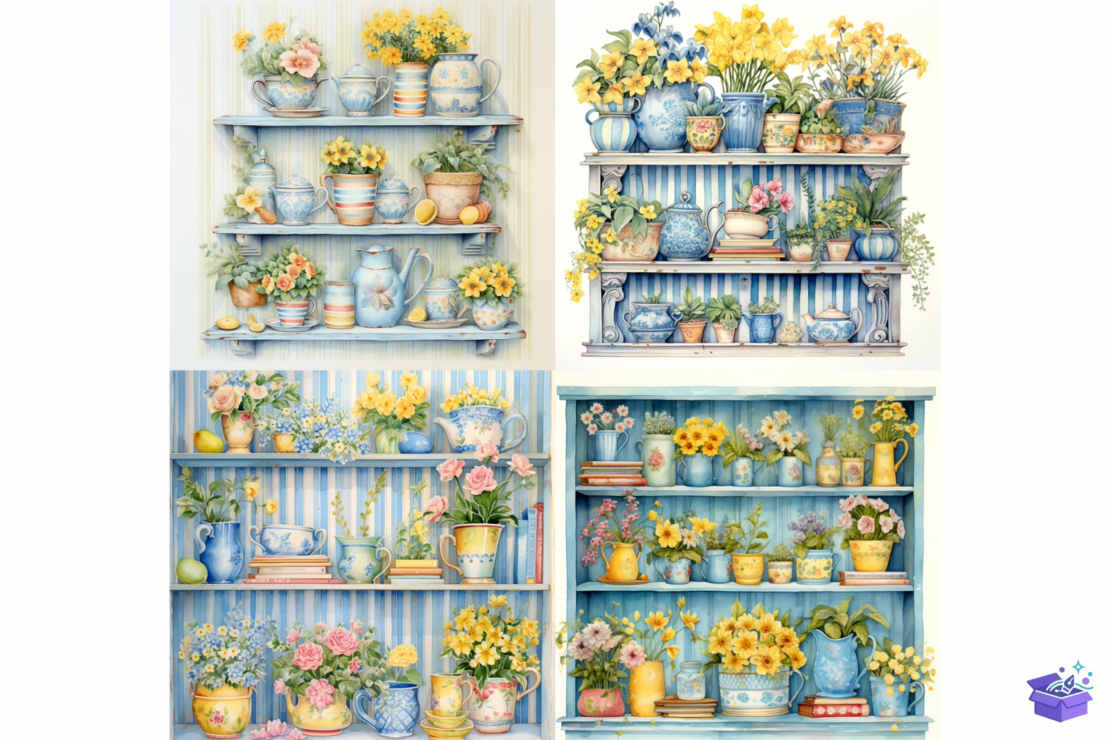 Shabby Chic Floral Duvar Rafı - Lazer Kesim ve Çizim Dosyası (SVG, DXF, EPS, PNG) - detaylı önizleme 4