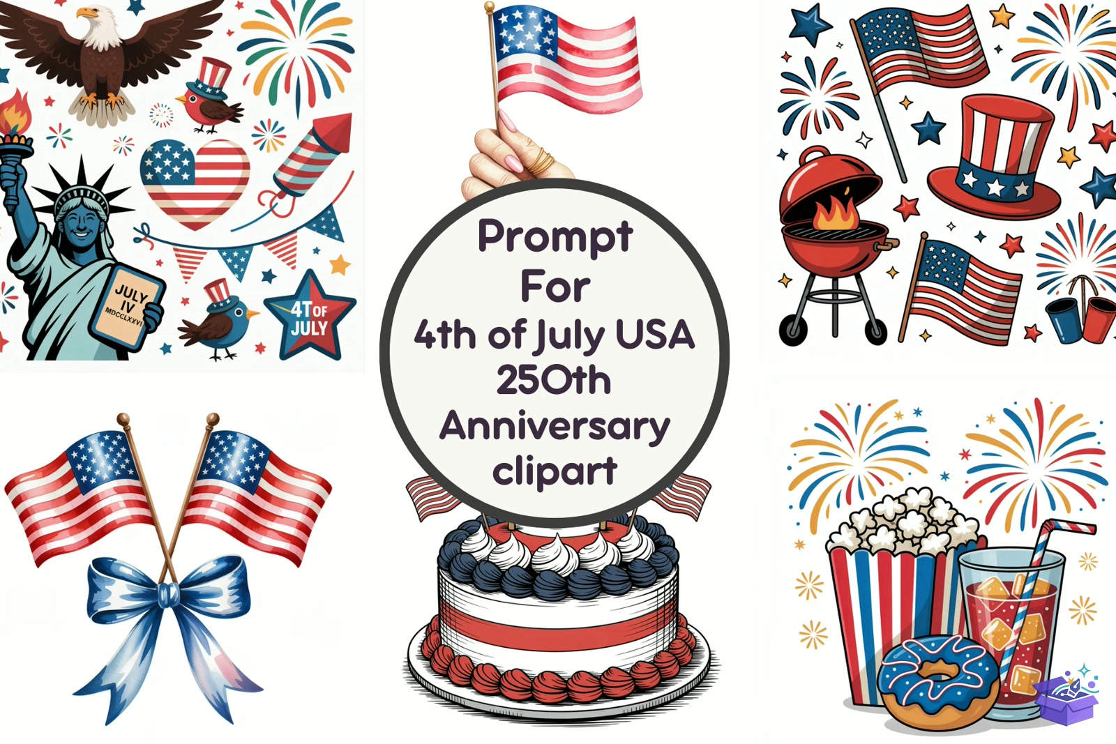 4th Of July USA 250th Anniversary - Lazer Kesim ve Çizim Dosyası (SVG, DXF, EPS, PNG) - detaylı önizleme 6