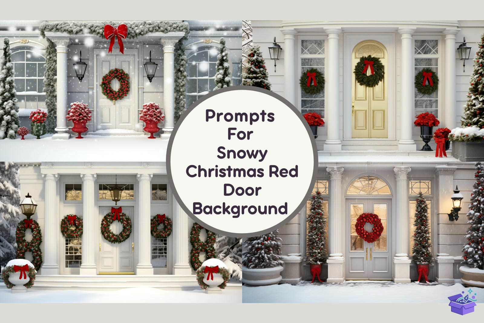Snowy Yılbaşı Red Door Background - Lazer Kesim ve Çizim Dosyası (SVG, DXF, EPS, PNG) - Vektörler & SVG İndir (DXF, SVG, EPS)
