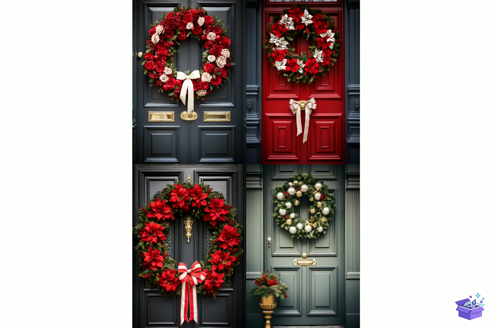 Snowy Yılbaşı Red Door Background - Lazer Kesim ve Çizim Dosyası (SVG, DXF, EPS, PNG) - detaylı önizleme 4