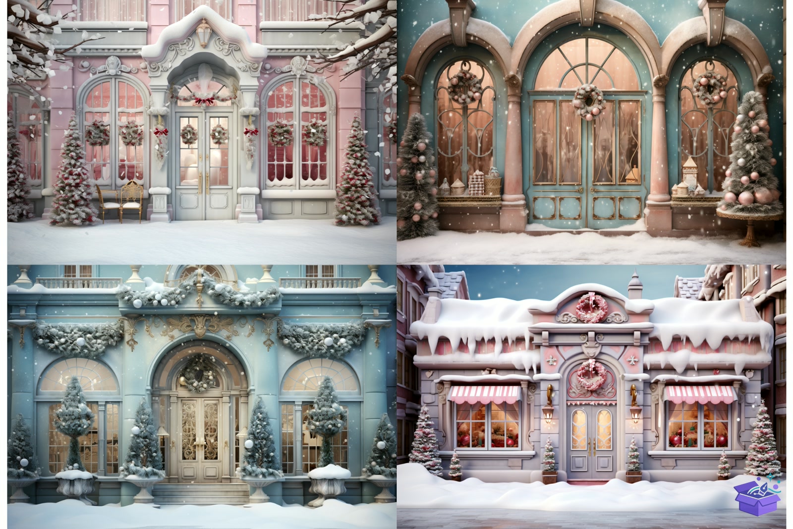 Snowy Yılbaşı Red Door Background - Lazer Kesim ve Çizim Dosyası (SVG, DXF, EPS, PNG) - detaylı önizleme 5