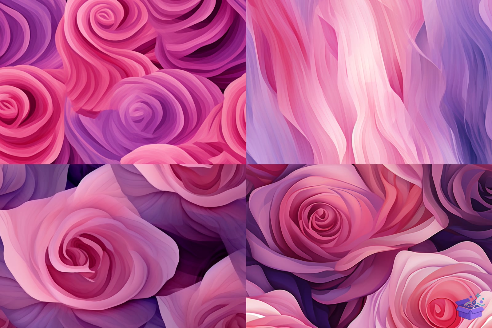 Prompt Purple And Pink Roses Background - Lazer Kesim ve Çizim Dosyası (SVG, DXF, EPS, PNG) - detaylı önizleme 2