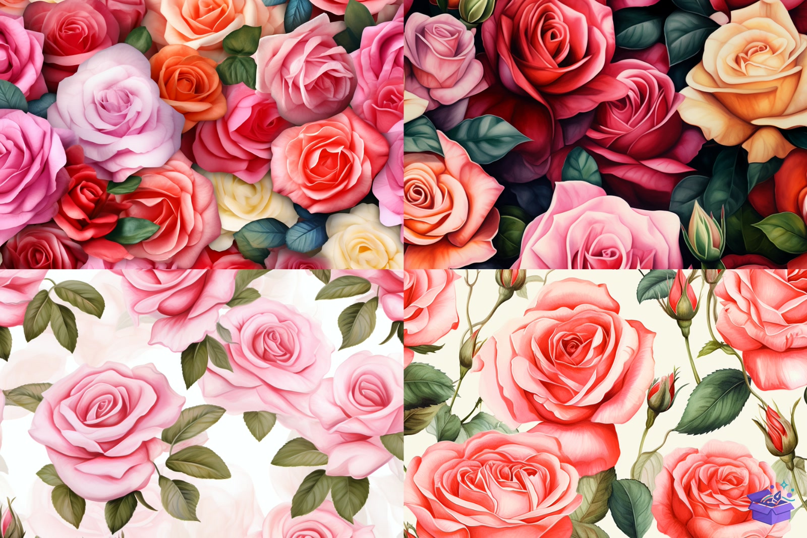 Prompt Purple And Pink Roses Background - Lazer Kesim ve Çizim Dosyası (SVG, DXF, EPS, PNG) - detaylı önizleme 4