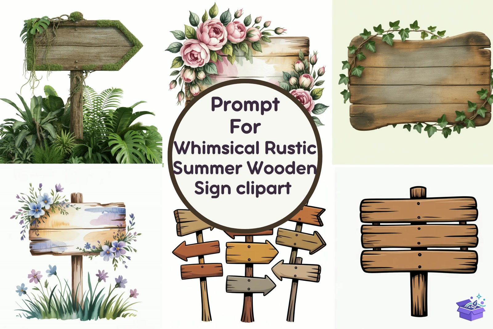 Whimsical Rustic Ahşap Tabela Levha - Lazer Kesim ve Çizim Dosyası (SVG, DXF, EPS, PNG) - Vektörler & SVG İndir (DXF, SVG, EPS)