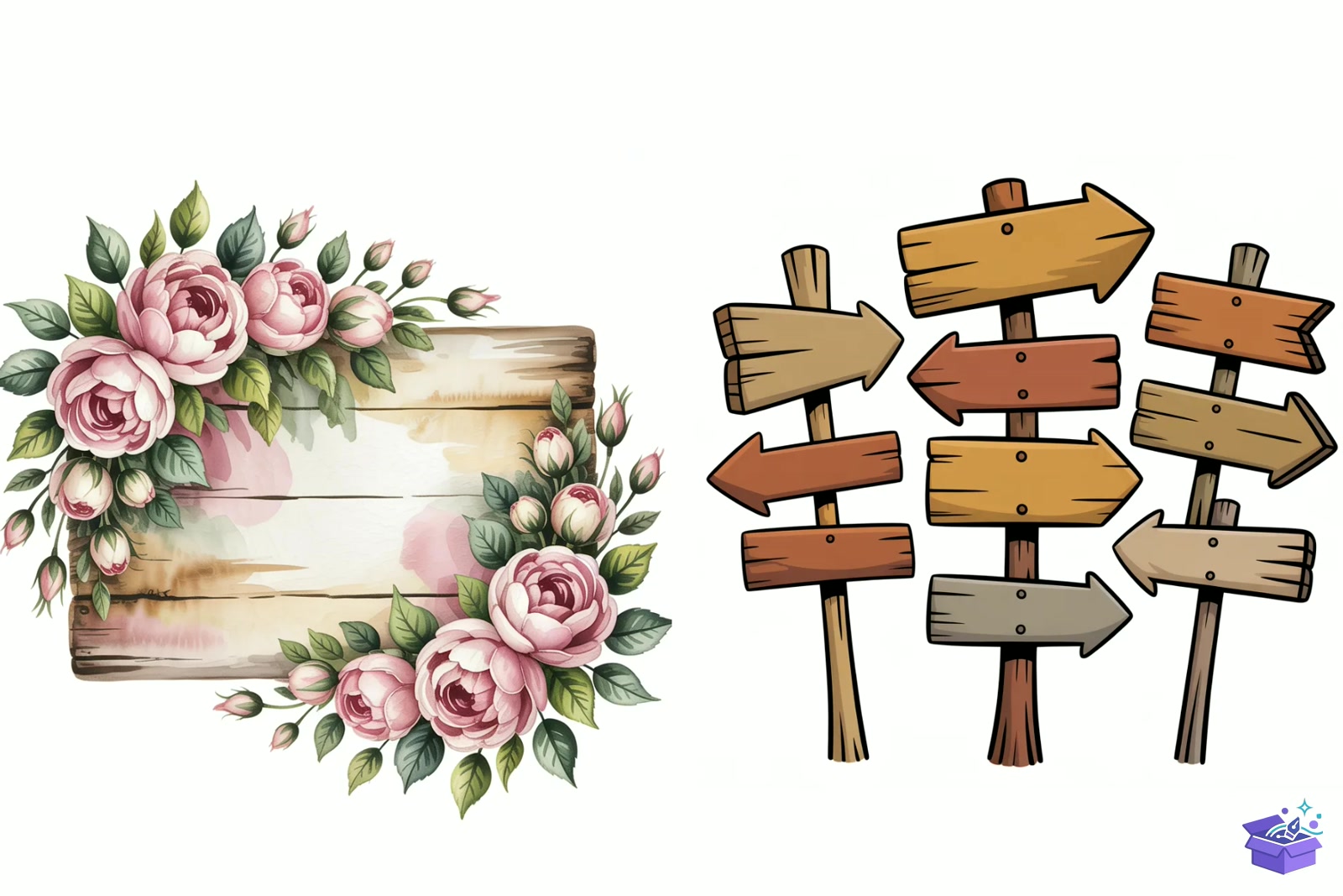 Whimsical Rustic Ahşap Tabela Levha - Lazer Kesim ve Çizim Dosyası (SVG, DXF, EPS, PNG) - detaylı önizleme 4