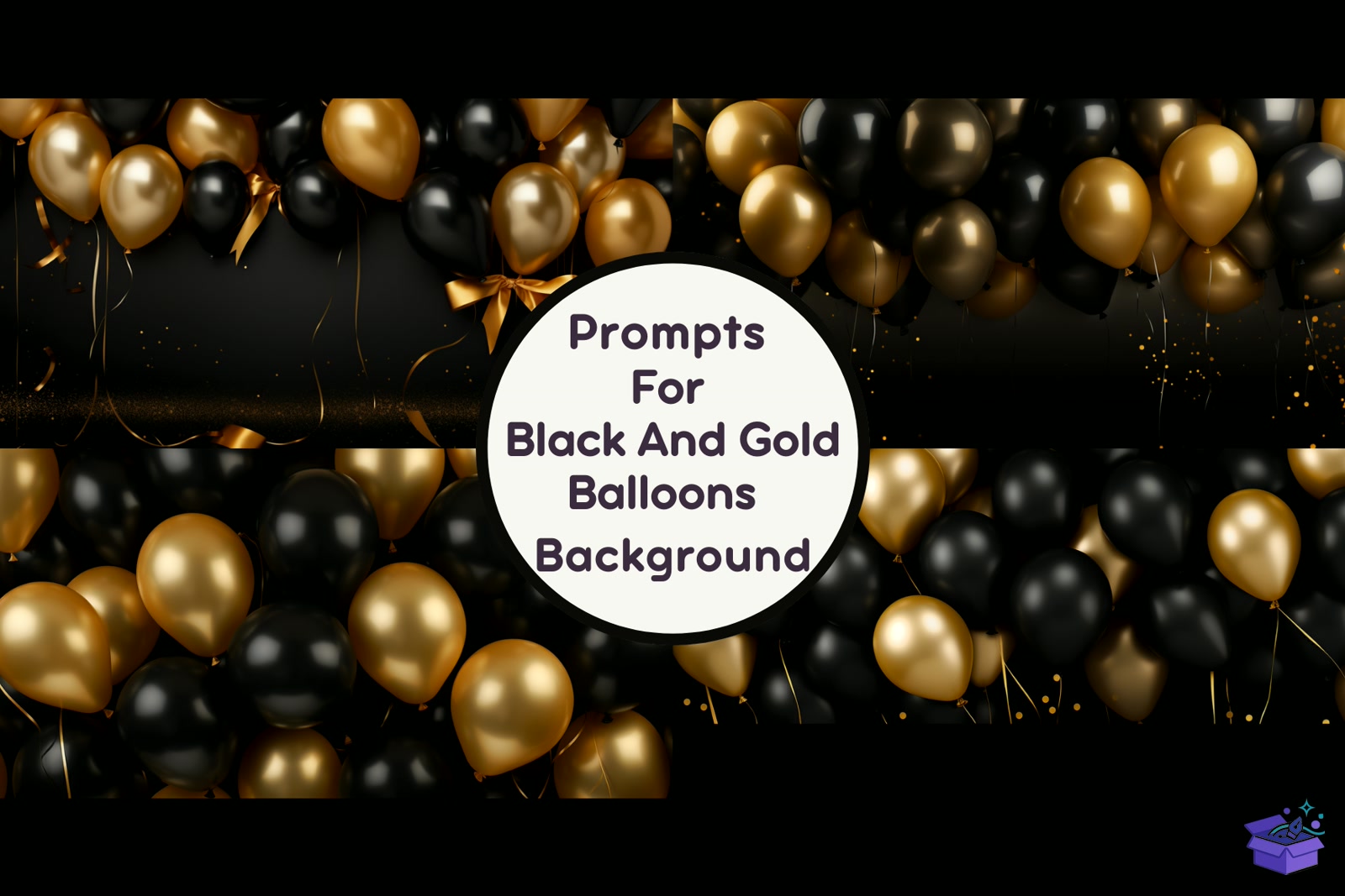 Black And Gold Balloons Background - Lazer Kesim ve Çizim Dosyası (SVG, DXF, EPS, PNG) - Vektörler & SVG İndir (DXF, SVG, EPS)