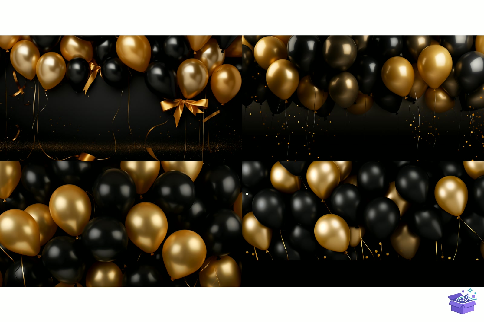 Black And Gold Balloons Background - Lazer Kesim ve Çizim Dosyası (SVG, DXF, EPS, PNG) - detaylı önizleme 2