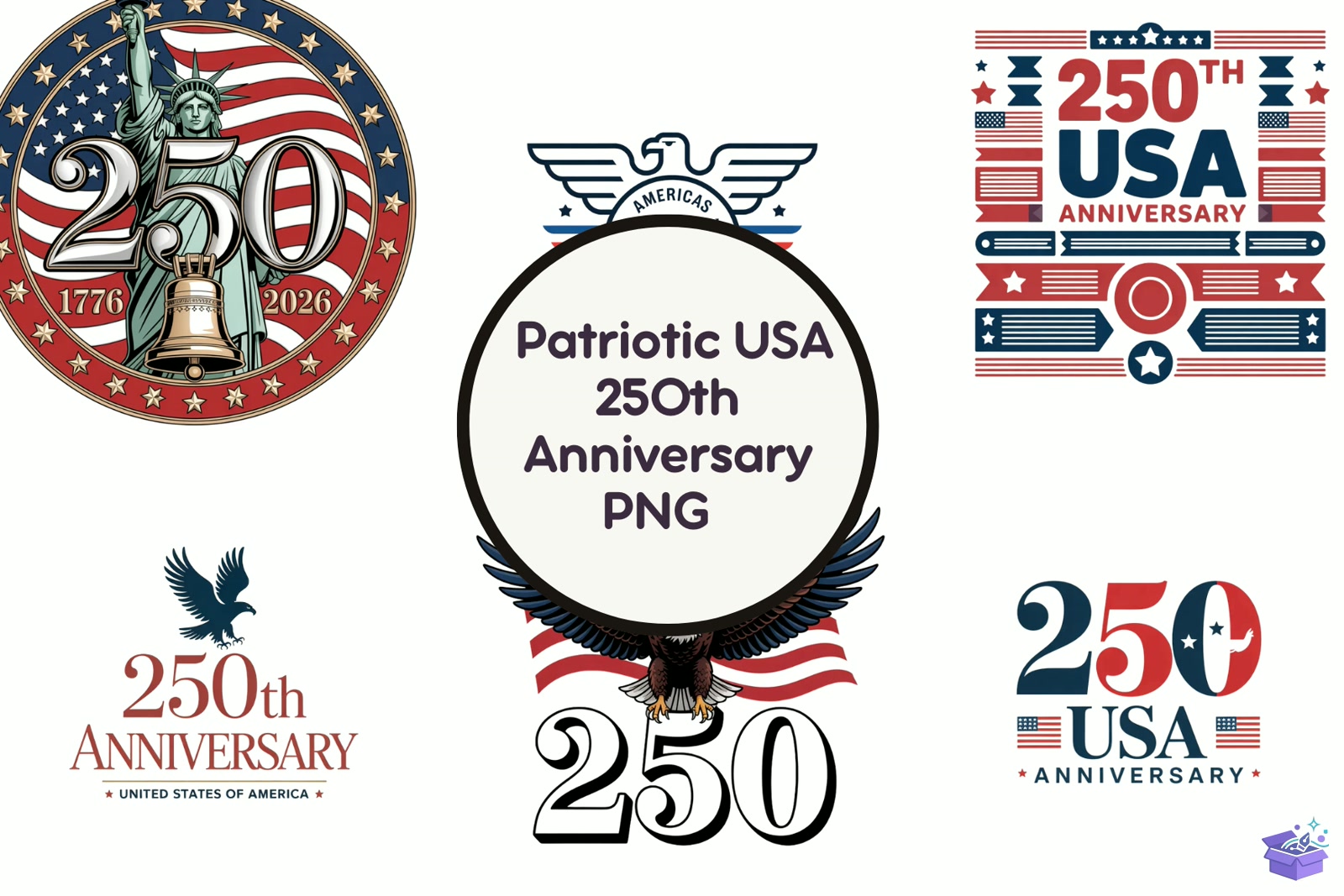 Patriotic USA 250th Anniversary Png - Tişört Baskı Tasarımı (SVG, DXF, EPS, PNG) - detaylı önizleme 5