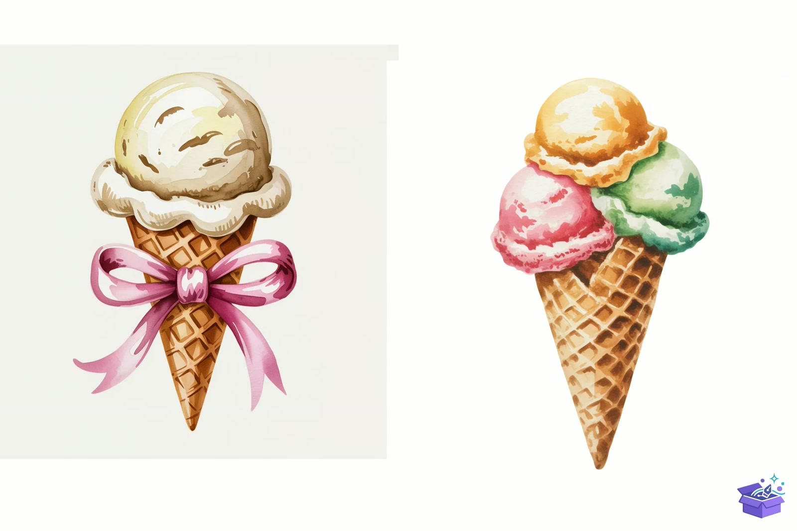 Whimsical Summer Ice Cream - Lazer Kesim ve Çizim Dosyası (SVG, DXF, EPS, PNG) - detaylı önizleme 4
