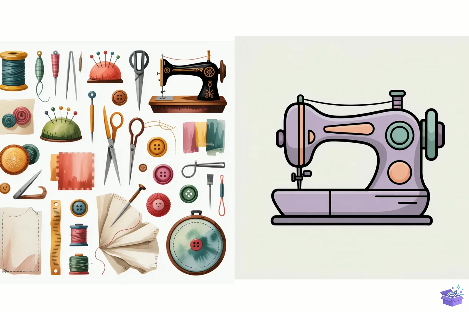 Sewing Watercolor Süblimasyon Baskı - DTF & Süblimasyon Baskı Tasarımı (SVG, DXF, EPS, PNG) - detaylı önizleme 2