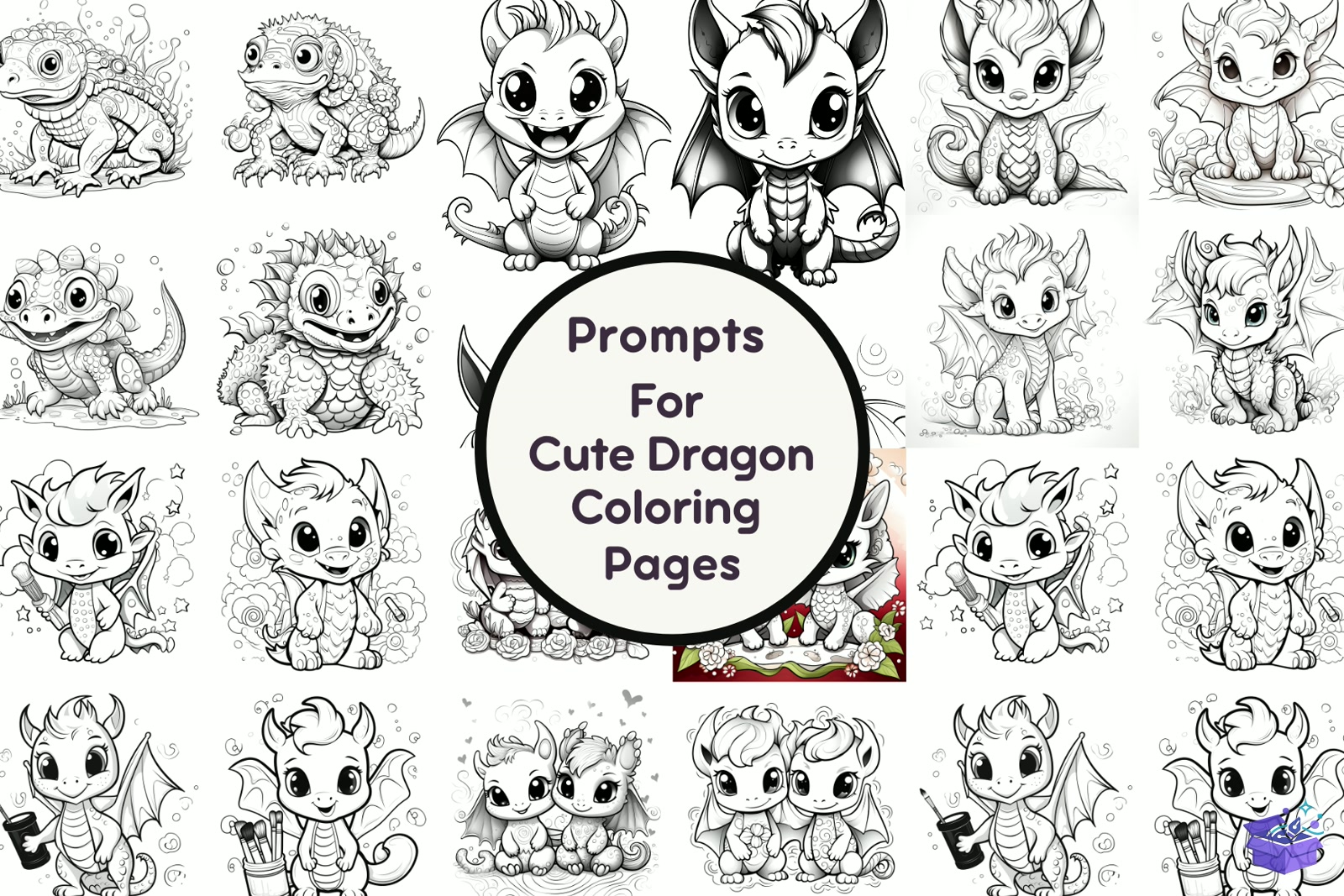 Prompt Cute Dragon Coloring Pages - Lazer Kesim ve Çizim Dosyası (SVG, DXF, EPS, PNG) - Vektörler & SVG İndir (DXF, SVG, EPS)
