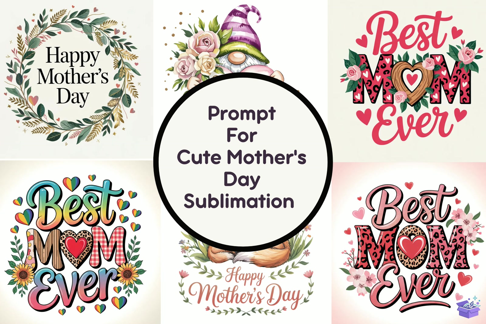Prompt For Mother's Day Süblimasyon Baskı - DTF & Süblimasyon Baskı Tasarımı (SVG, DXF, EPS, PNG) - Vektörler & SVG İndir (DXF, SVG, EPS)