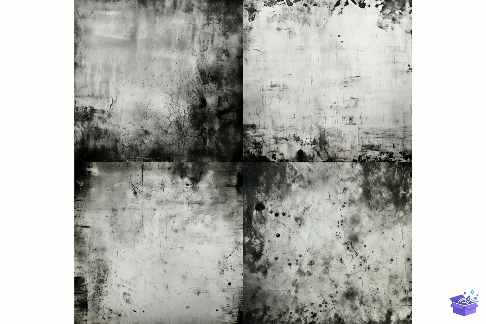 Black And White Grunge Paper Background - Lazer Kesim ve Çizim Dosyası (SVG, DXF, EPS, PNG) - detaylı önizleme 4