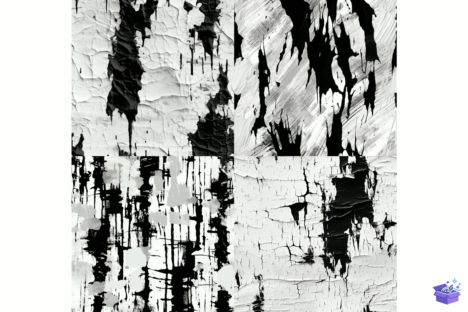 Black And White Grunge Paper Background - Lazer Kesim ve Çizim Dosyası (SVG, DXF, EPS, PNG) - detaylı önizleme 5