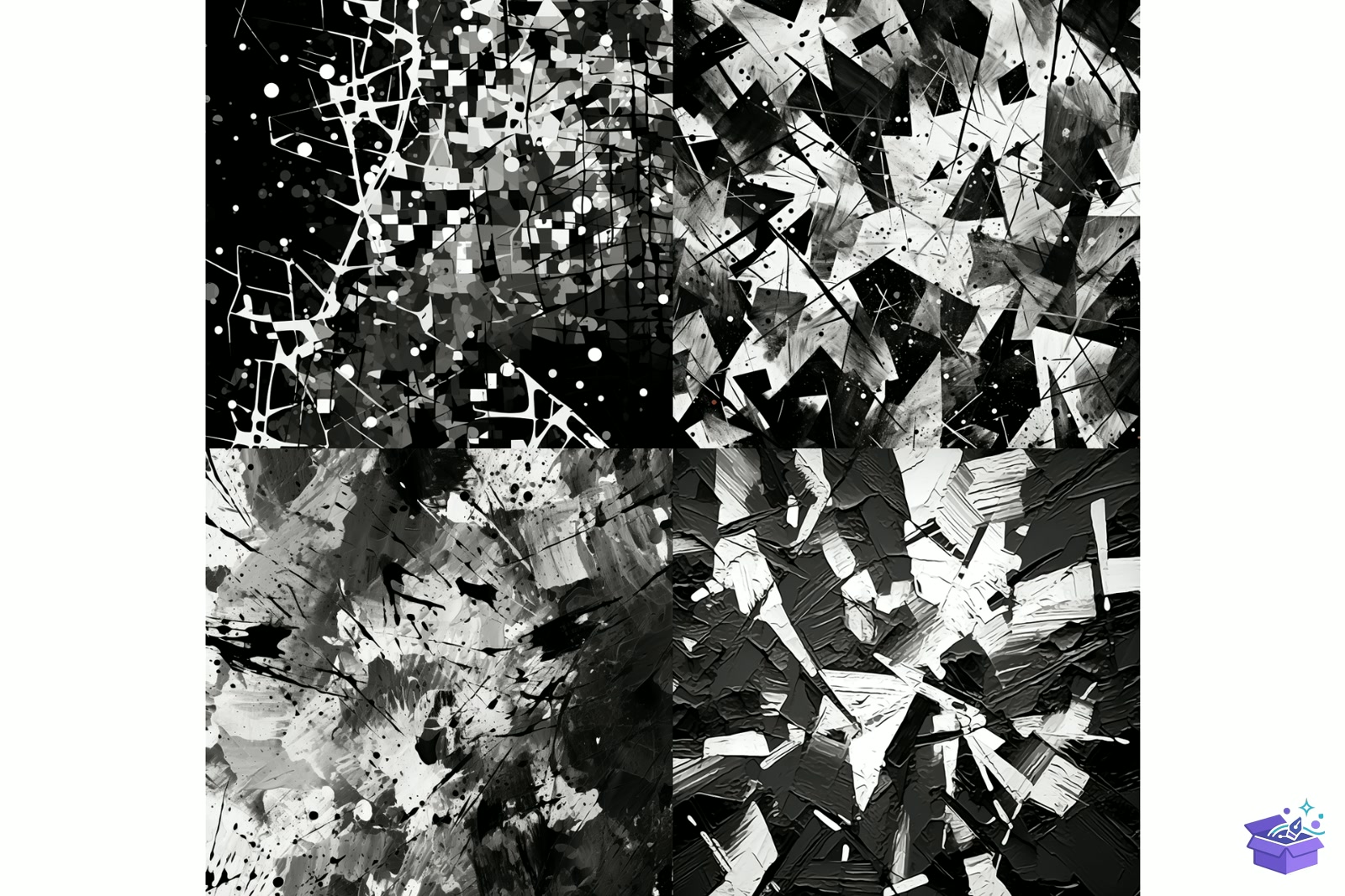 Black And White Grunge Paper Background - Lazer Kesim ve Çizim Dosyası (SVG, DXF, EPS, PNG) - detaylı önizleme 6