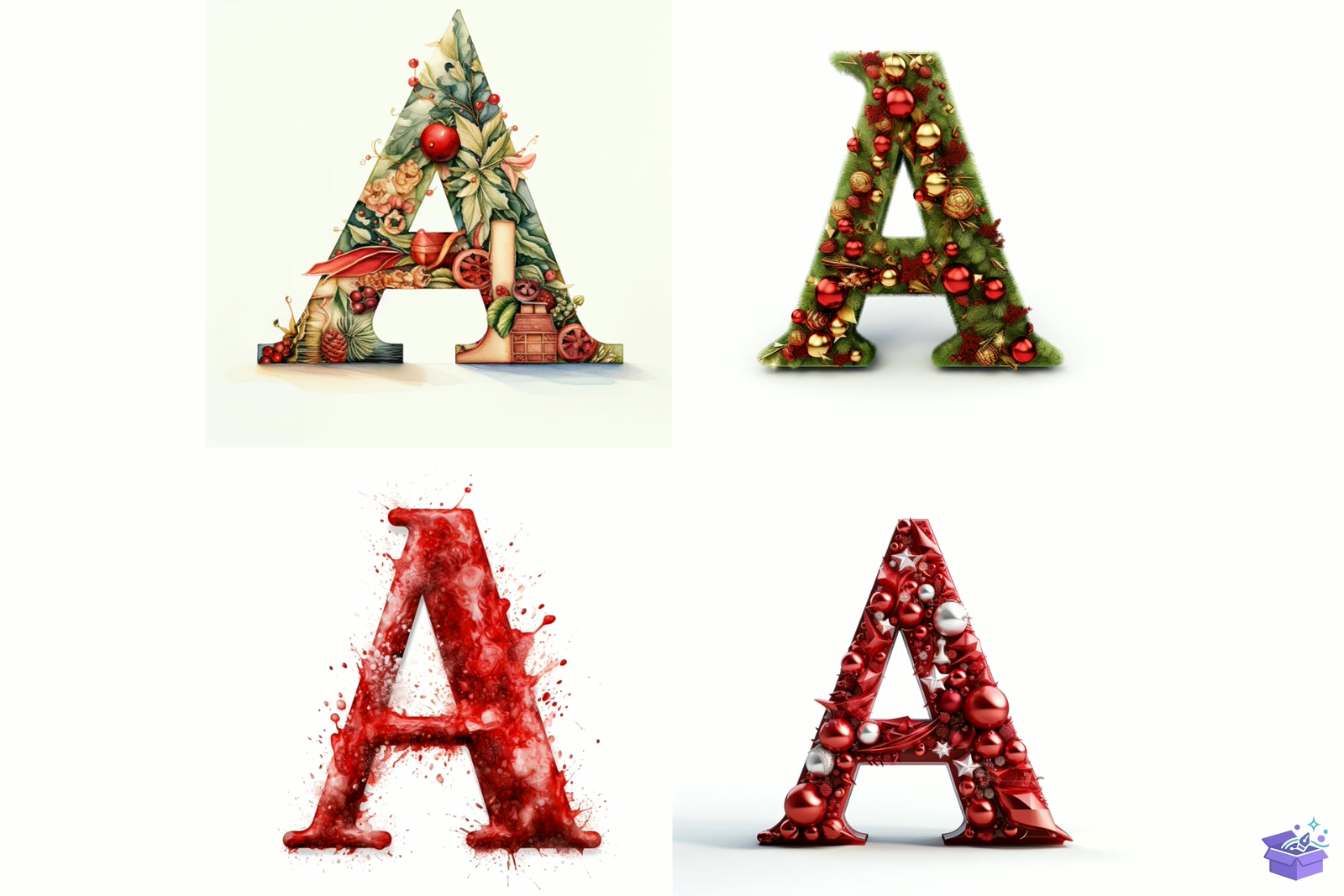 Prompt For Xmas Alphabets - Yazı Tipi & Font Paketi (SVG, DXF, EPS, PNG) - detaylı önizleme 4