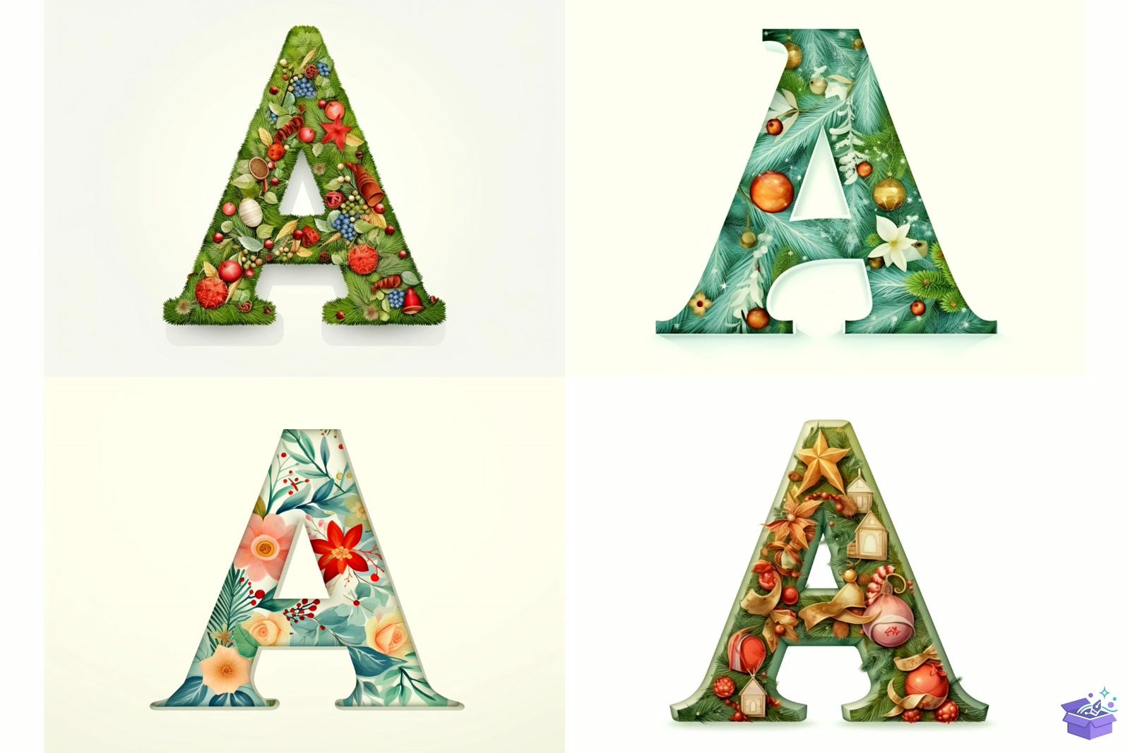 Prompt For Xmas Alphabets - Yazı Tipi & Font Paketi (SVG, DXF, EPS, PNG) - detaylı önizleme 5
