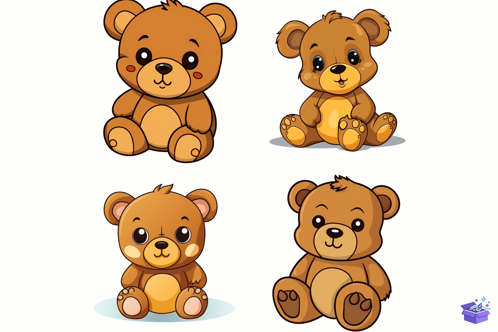 Cute Teddy Bear - Lazer Kesim ve Çizim Dosyası (SVG, DXF, EPS, PNG) - detaylı önizleme 2