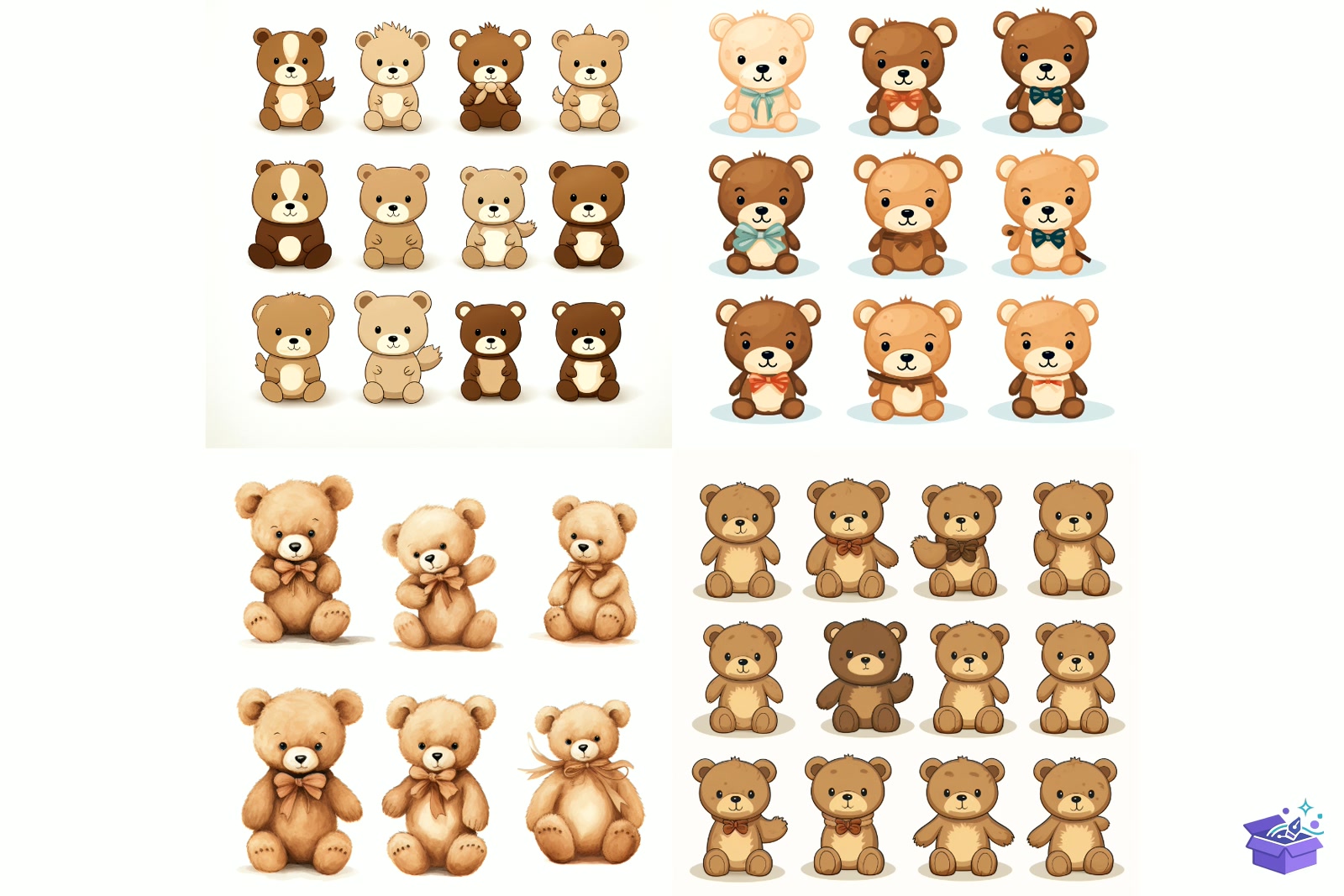Cute Teddy Bear - Lazer Kesim ve Çizim Dosyası (SVG, DXF, EPS, PNG) - detaylı önizleme 4