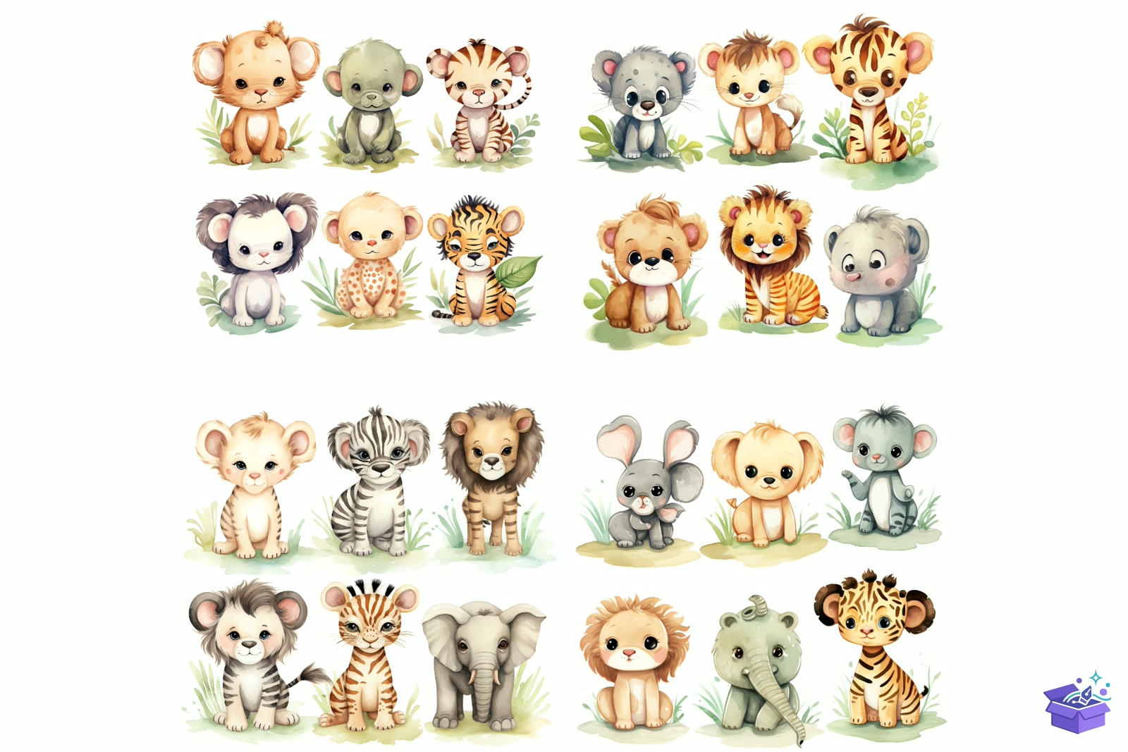 Safari Baby Animal Jungle - Lazer Kesim ve Çizim Dosyası (SVG, DXF, EPS, PNG) - detaylı önizleme 2