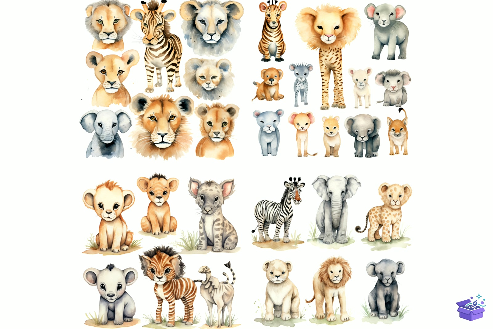 Safari Baby Animal Jungle - Lazer Kesim ve Çizim Dosyası (SVG, DXF, EPS, PNG) - detaylı önizleme 3