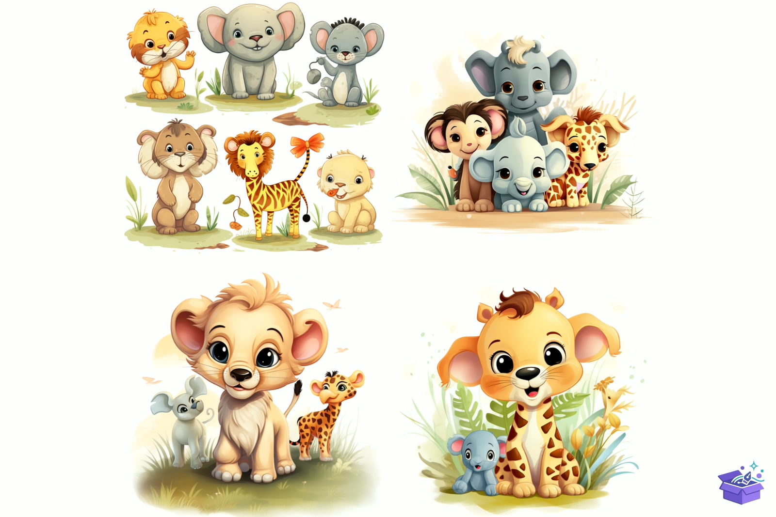 Safari Baby Animal Jungle - Lazer Kesim ve Çizim Dosyası (SVG, DXF, EPS, PNG) - detaylı önizleme 5