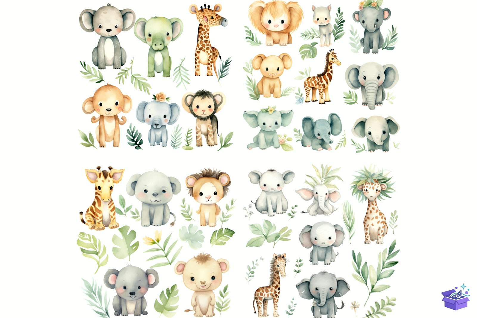 Safari Baby Animal Jungle - Lazer Kesim ve Çizim Dosyası (SVG, DXF, EPS, PNG) - detaylı önizleme 6