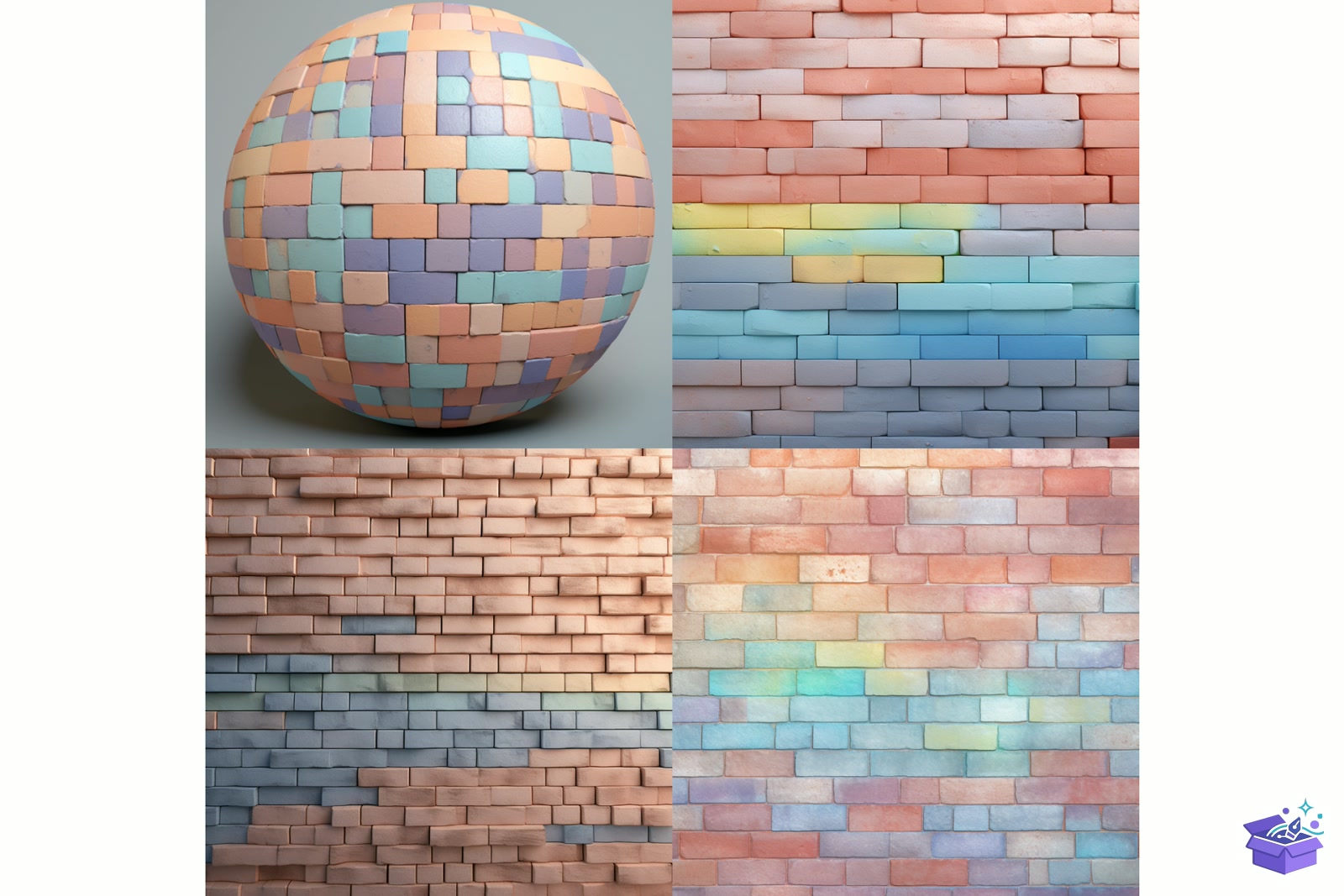 Pastel Brick Wall Background - Lazer Kesim ve Çizim Dosyası (SVG, DXF, EPS, PNG) - detaylı önizleme 2