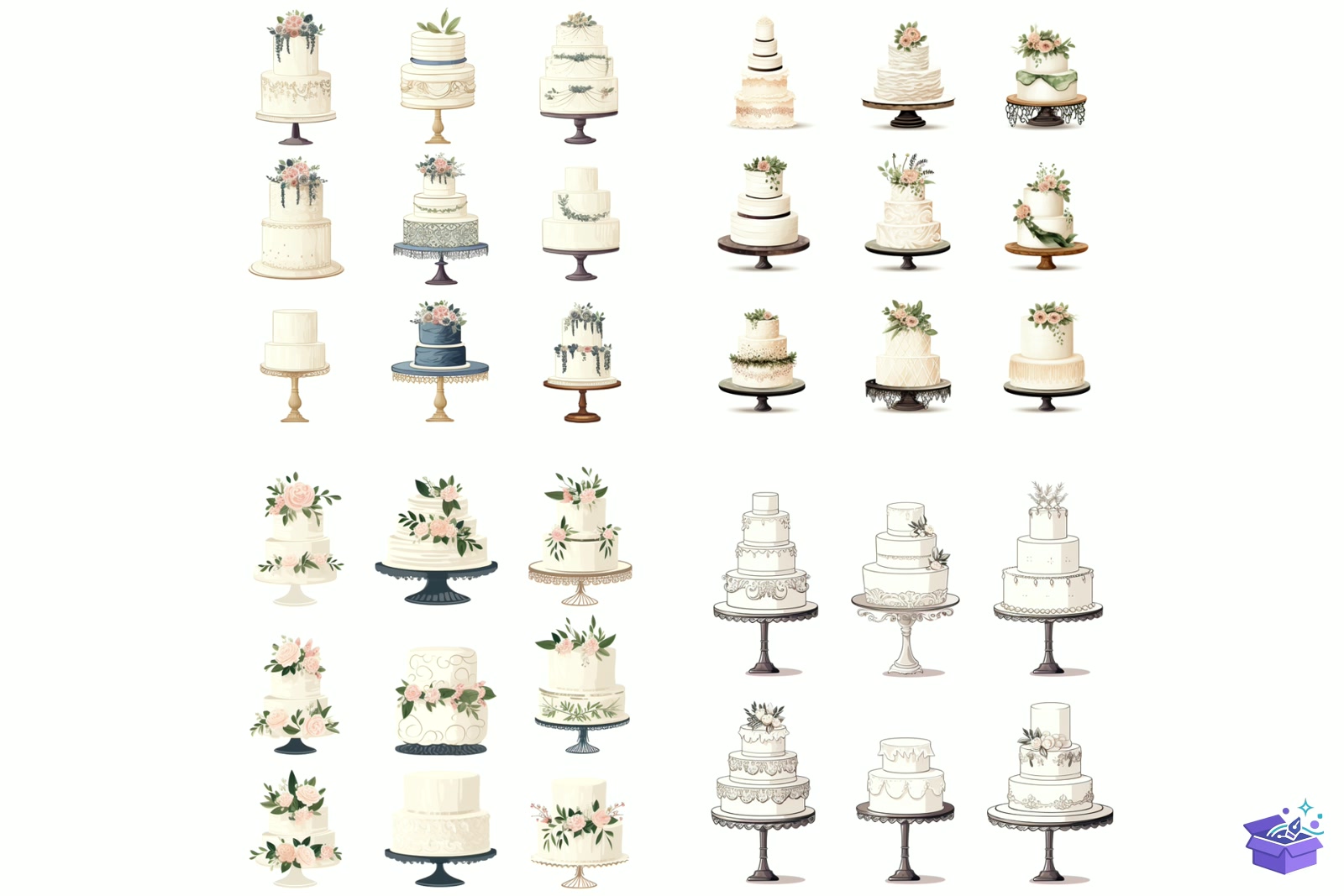 Prompt For Country Rustic Cakes - Lazer Kesim ve Çizim Dosyası (SVG, DXF, EPS, PNG) - detaylı önizleme 5
