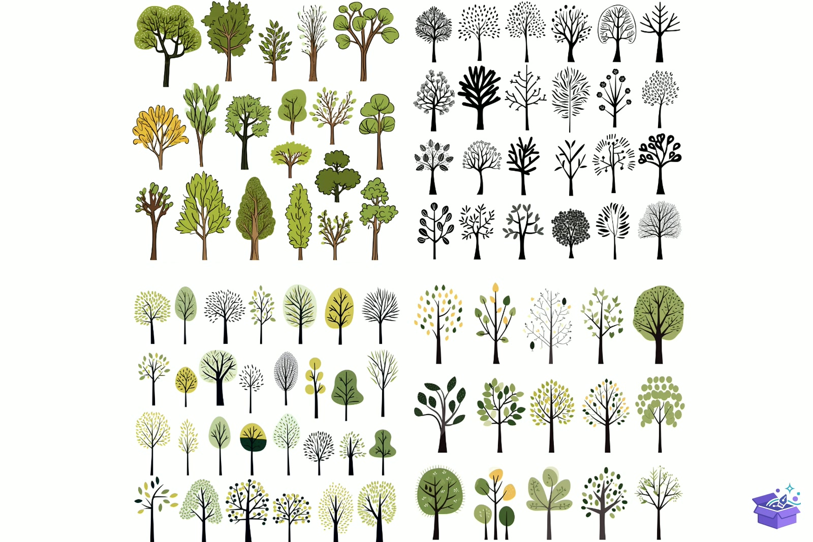 Prompt For Whimsical Trees - Lazer Kesim ve Çizim Dosyası (SVG, DXF, EPS, PNG) - detaylı önizleme 2