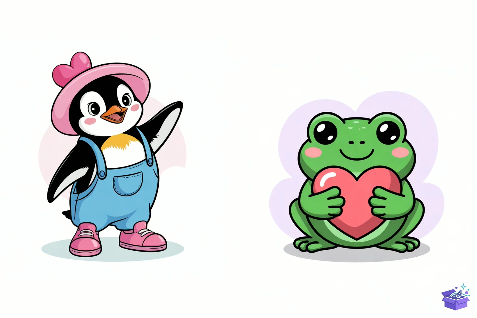 Prompt Cute Valentine Animal - Lazer Kesim ve Çizim Dosyası (SVG, DXF, EPS, PNG) - detaylı önizleme 2