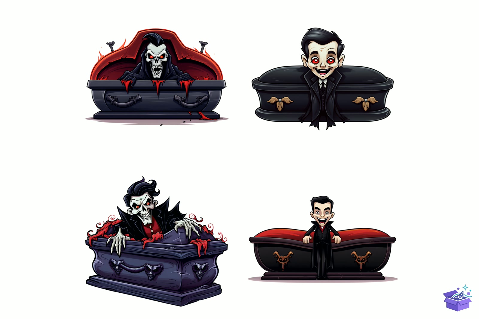 Prompt For Vampire Coffin - Lazer Kesim ve Çizim Dosyası (SVG, DXF, EPS, PNG) - detaylı önizleme 3