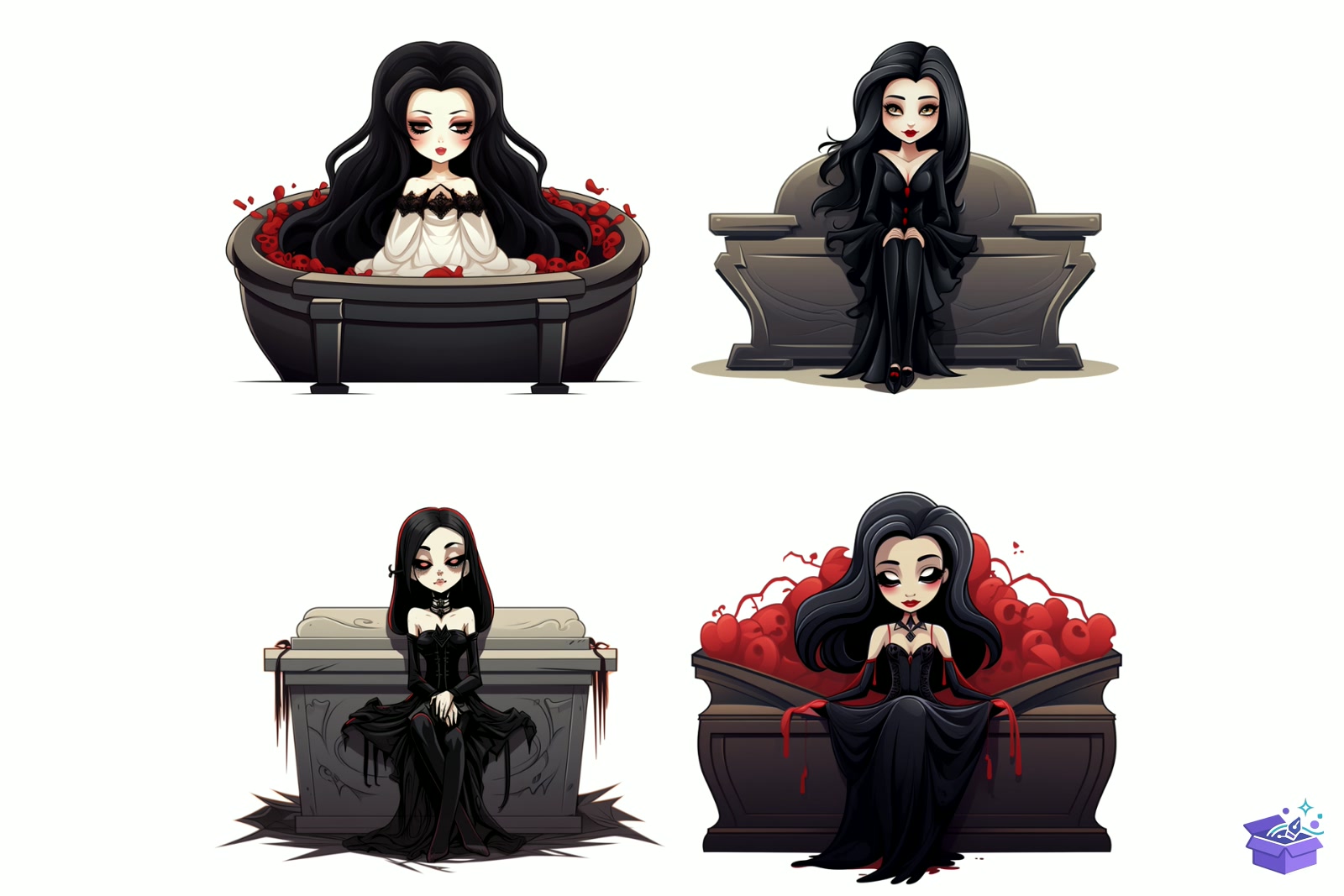 Prompt For Vampire Coffin - Lazer Kesim ve Çizim Dosyası (SVG, DXF, EPS, PNG) - detaylı önizleme 5