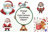Sevimli Çizgi Film Yılbaşı Çizimleri - Clipart Seti (PDF) - detaylı önizleme 6