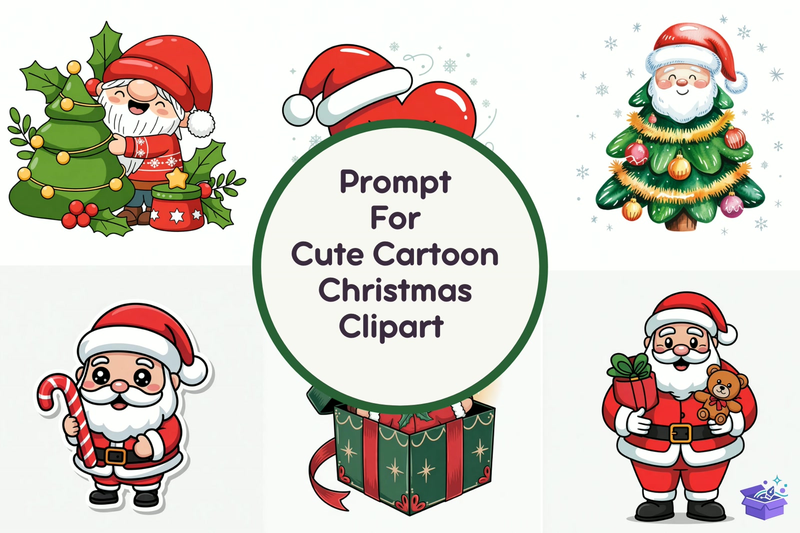 Prompt Cute Cartoon Yılbaşı - Lazer Kesim ve Çizim Dosyası (SVG, DXF, EPS, PNG) - Vektörler & SVG İndir (DXF, SVG, EPS)