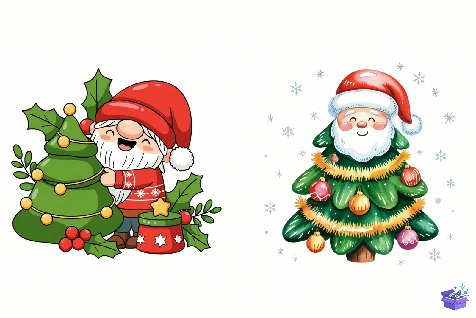 Prompt Cute Cartoon Yılbaşı - Lazer Kesim ve Çizim Dosyası (SVG, DXF, EPS, PNG) - detaylı önizleme 2