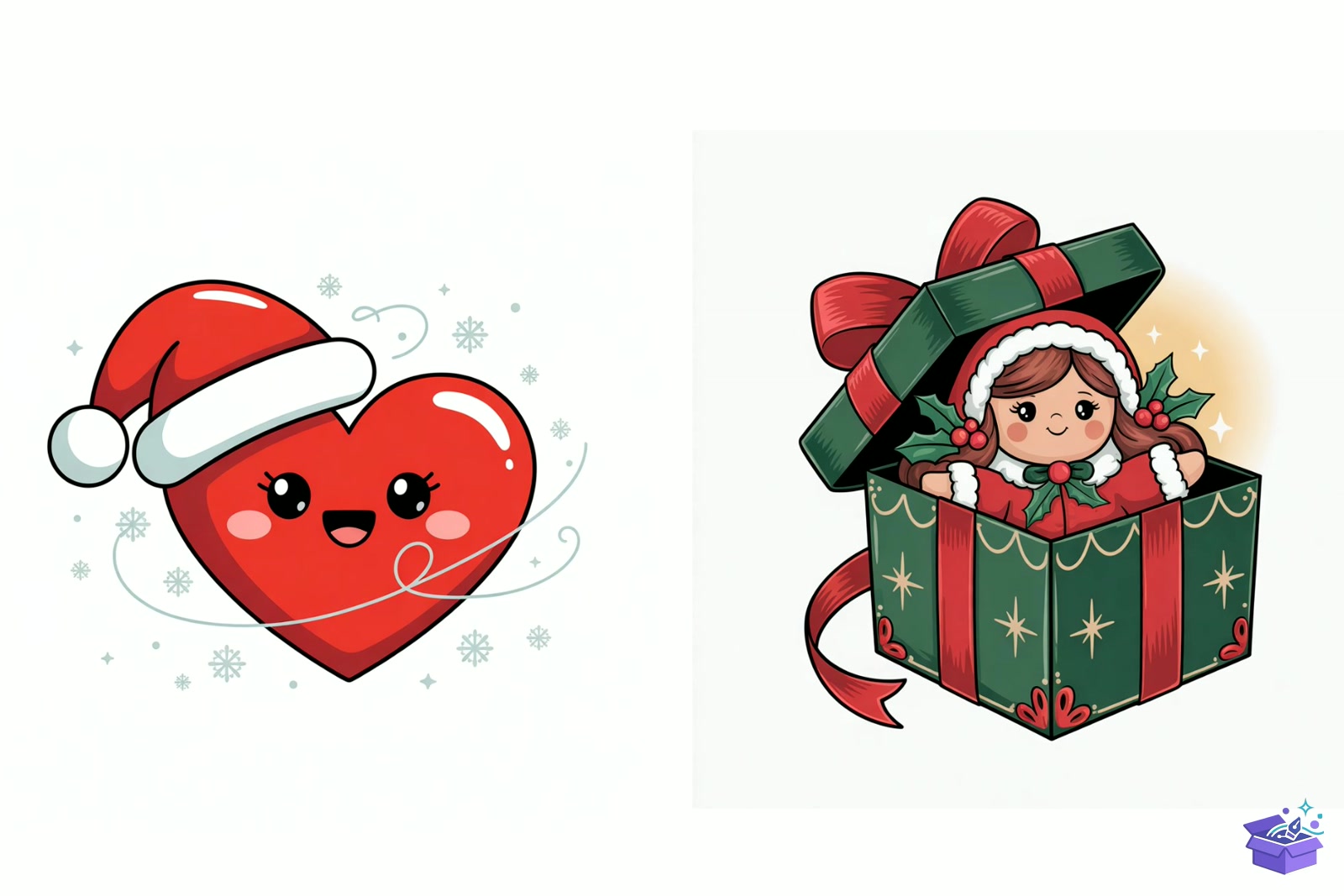 Prompt Cute Cartoon Yılbaşı - Lazer Kesim ve Çizim Dosyası (SVG, DXF, EPS, PNG) - detaylı önizleme 4