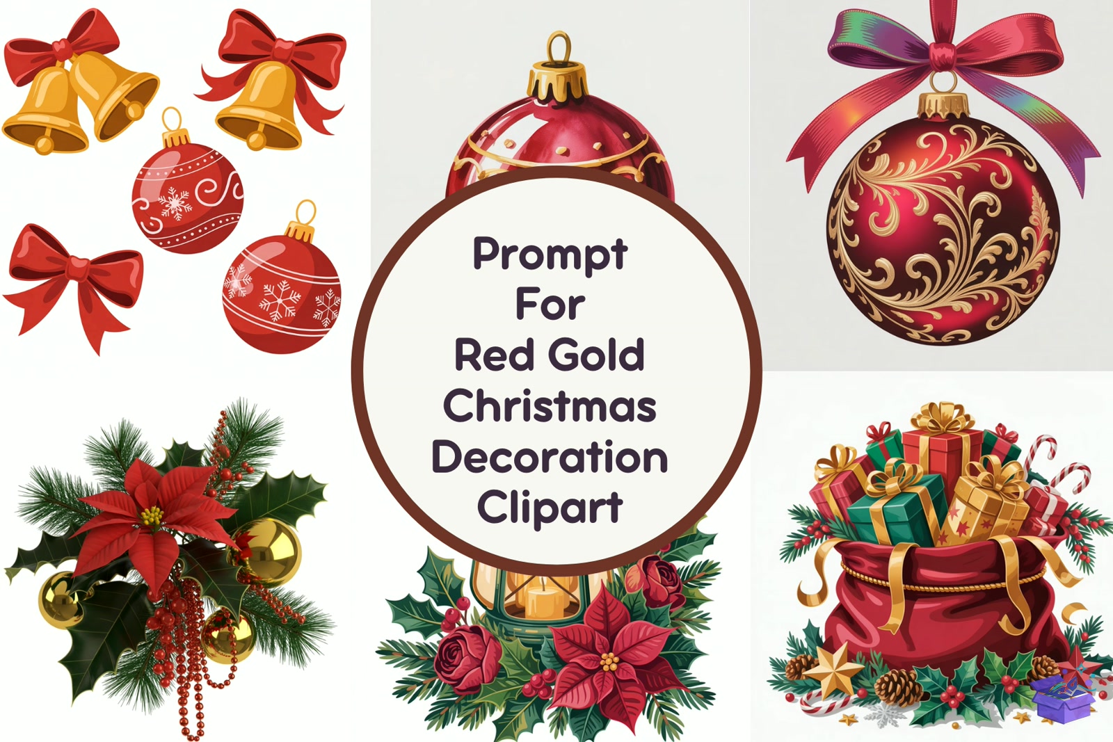 Red Gold Yılbaşı Decoration - Lazer Kesim ve Çizim Dosyası (SVG, DXF, EPS, PNG) - Vektörler & SVG İndir (DXF, SVG, EPS)