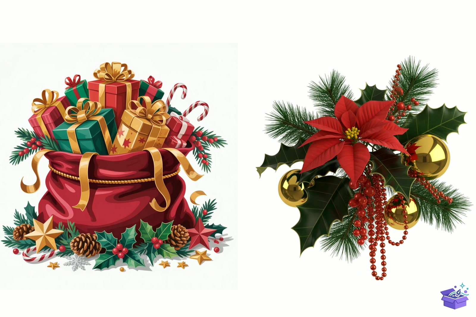 Red Gold Yılbaşı Decoration - Lazer Kesim ve Çizim Dosyası (SVG, DXF, EPS, PNG) - detaylı önizleme 3