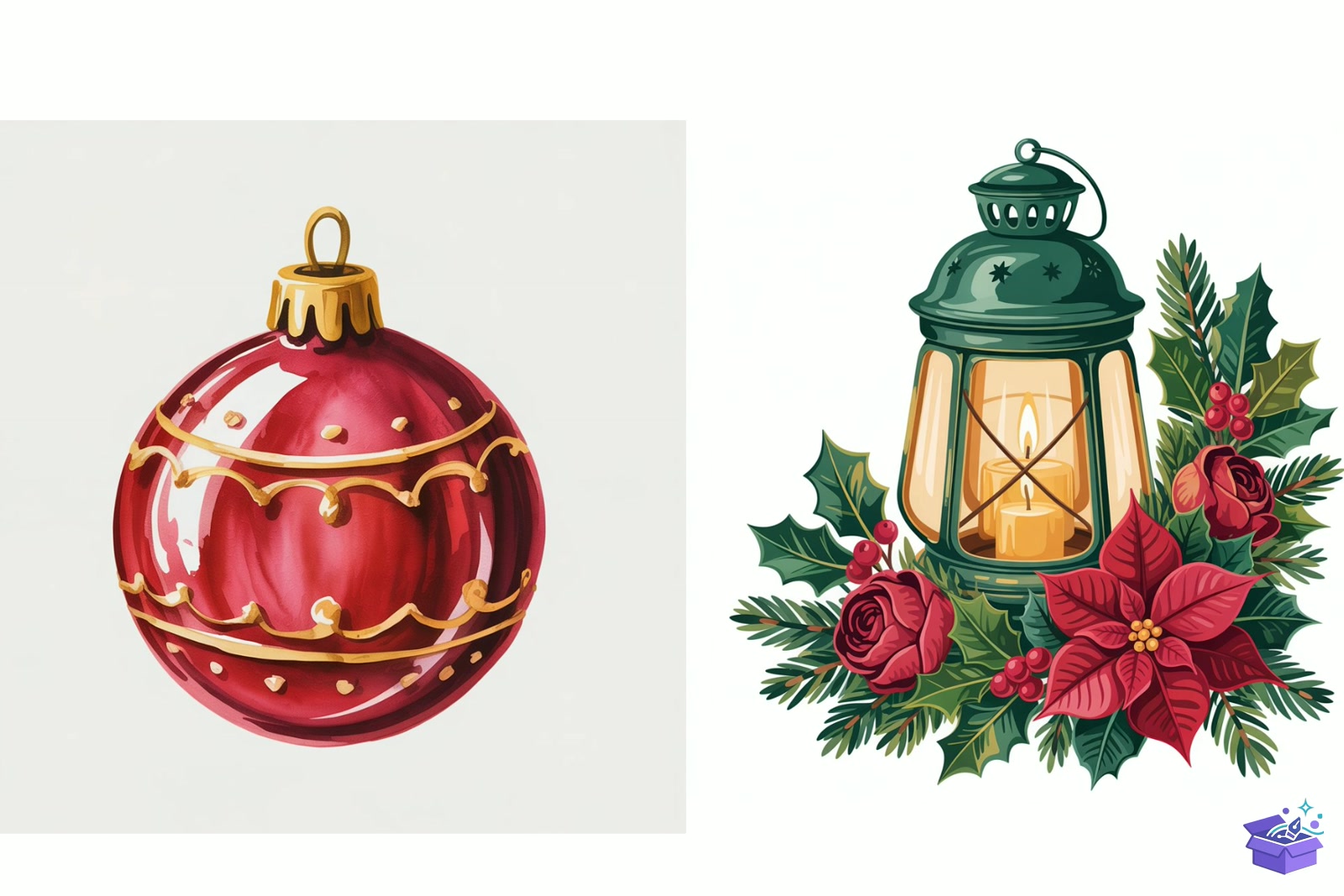 Red Gold Yılbaşı Decoration - Lazer Kesim ve Çizim Dosyası (SVG, DXF, EPS, PNG) - detaylı önizleme 4