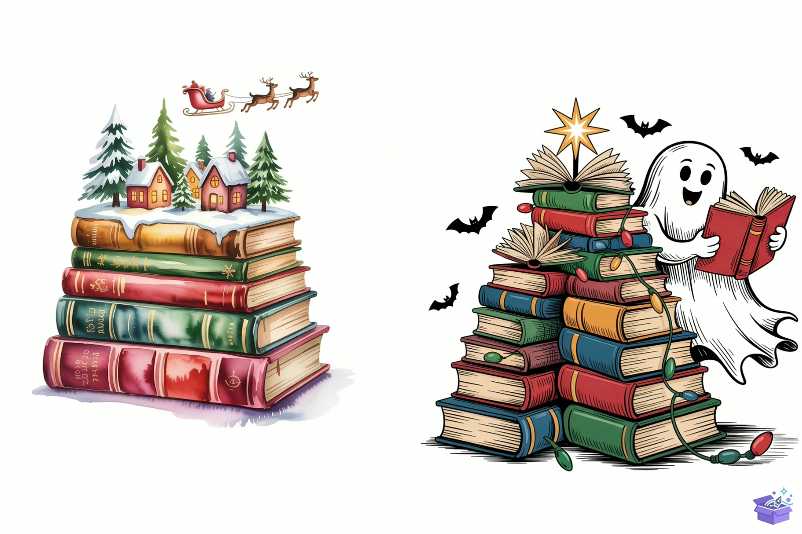 Prompt Yılbaşı Books Ağaç Süblimasyon Baskı - DTF & Süblimasyon Baskı Tasarımı (SVG, DXF, EPS, PNG) - detaylı önizleme 2