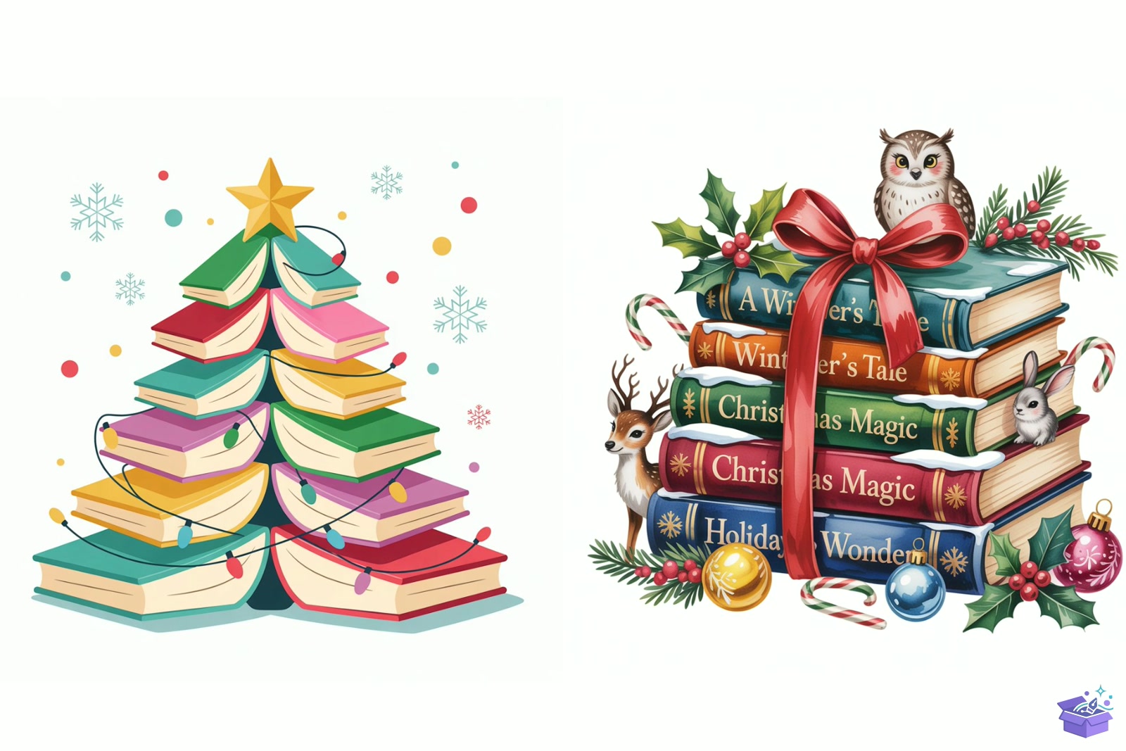 Prompt Yılbaşı Books Ağaç Süblimasyon Baskı - DTF & Süblimasyon Baskı Tasarımı (SVG, DXF, EPS, PNG) - detaylı önizleme 3