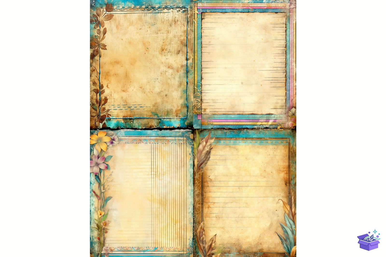 Prompt ForDistressed Çerçeve Journal Paper - Lazer Kesim ve Çizim Dosyası (SVG, DXF, EPS, PNG) - detaylı önizleme 2