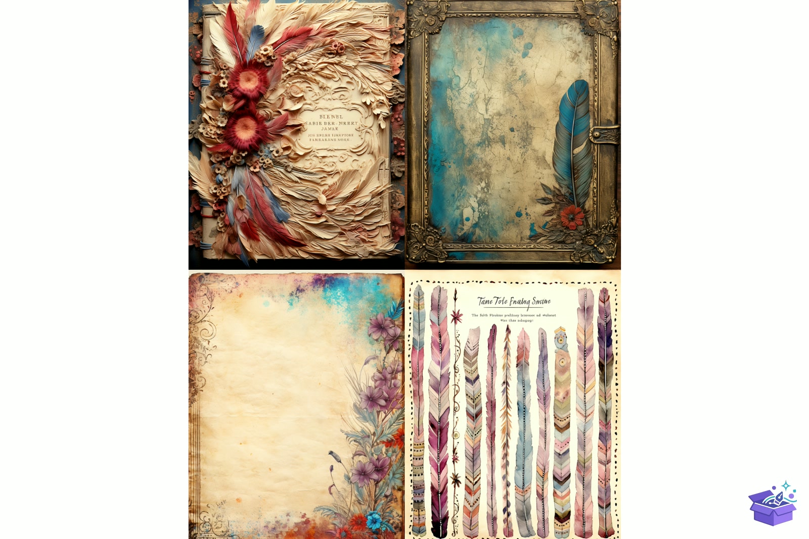 Prompt ForDistressed Çerçeve Journal Paper - Lazer Kesim ve Çizim Dosyası (SVG, DXF, EPS, PNG) - detaylı önizleme 4