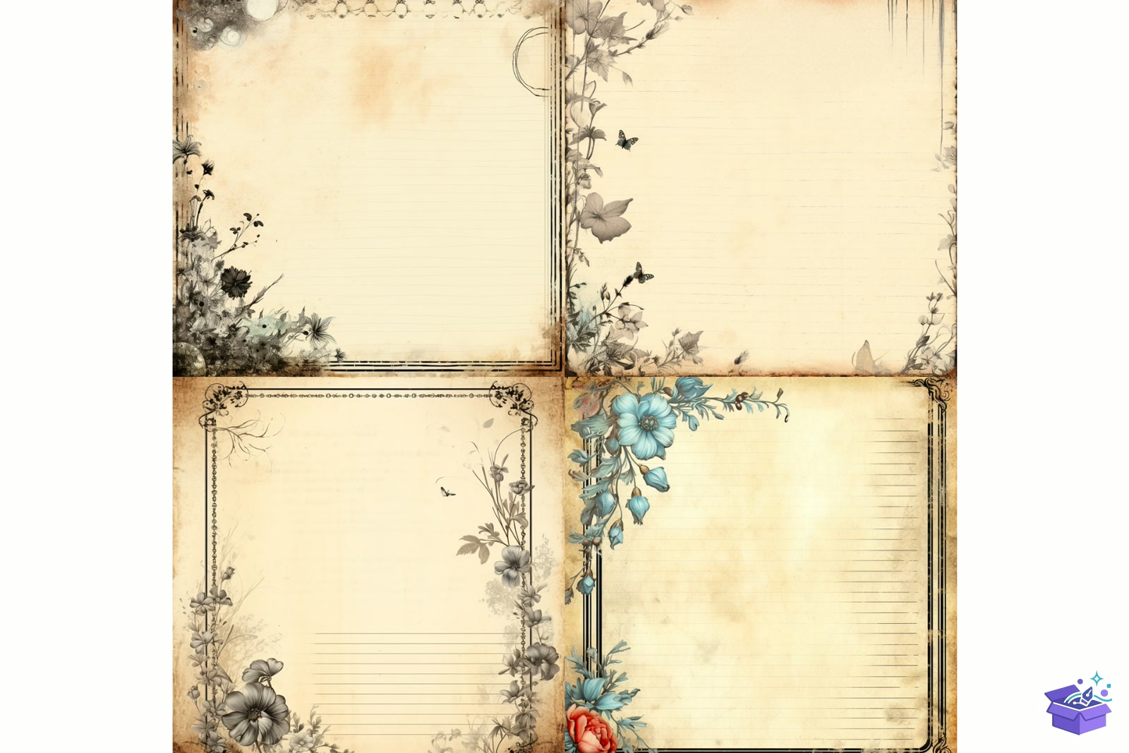 Prompt ForDistressed Çerçeve Journal Paper - Lazer Kesim ve Çizim Dosyası (SVG, DXF, EPS, PNG) - detaylı önizleme 5