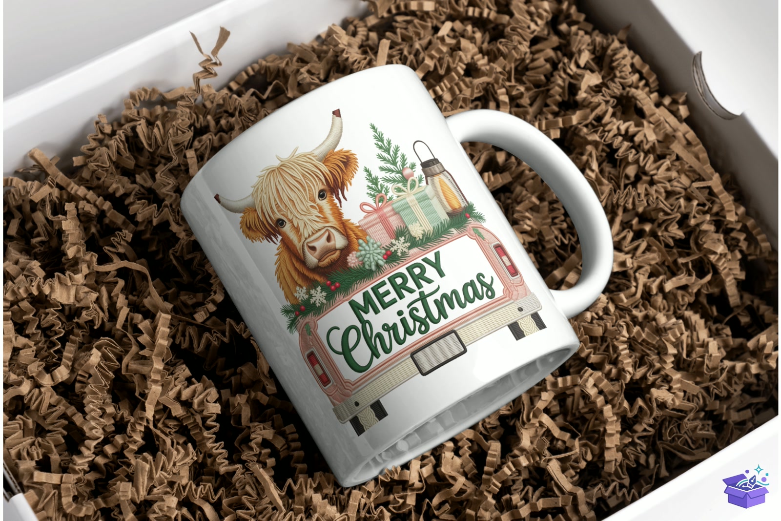 Highland Holiday Cheer - Lazer Kesim ve Çizim Dosyası (SVG, DXF, EPS, PNG) - detaylı önizleme 3