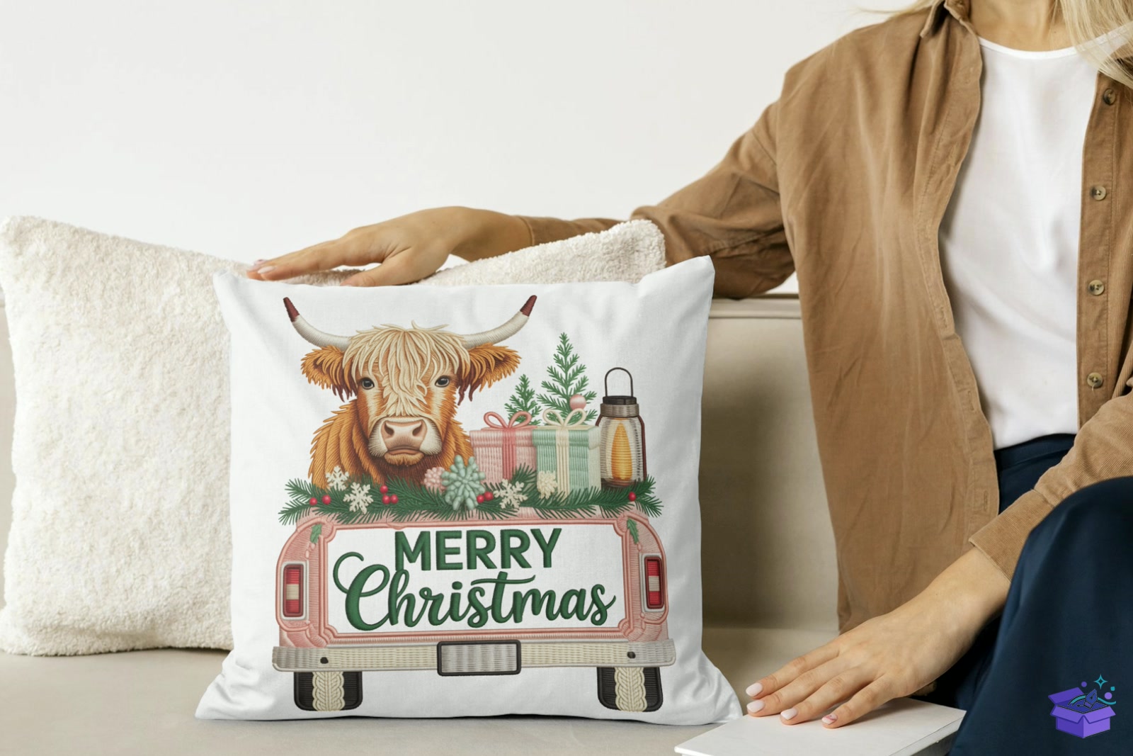 Highland Holiday Cheer - Lazer Kesim ve Çizim Dosyası (SVG, DXF, EPS, PNG) - detaylı önizleme 4