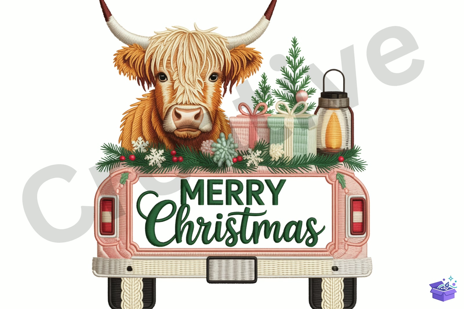 Highland Holiday Cheer - Lazer Kesim ve Çizim Dosyası (SVG, DXF, EPS, PNG) - detaylı önizleme 5