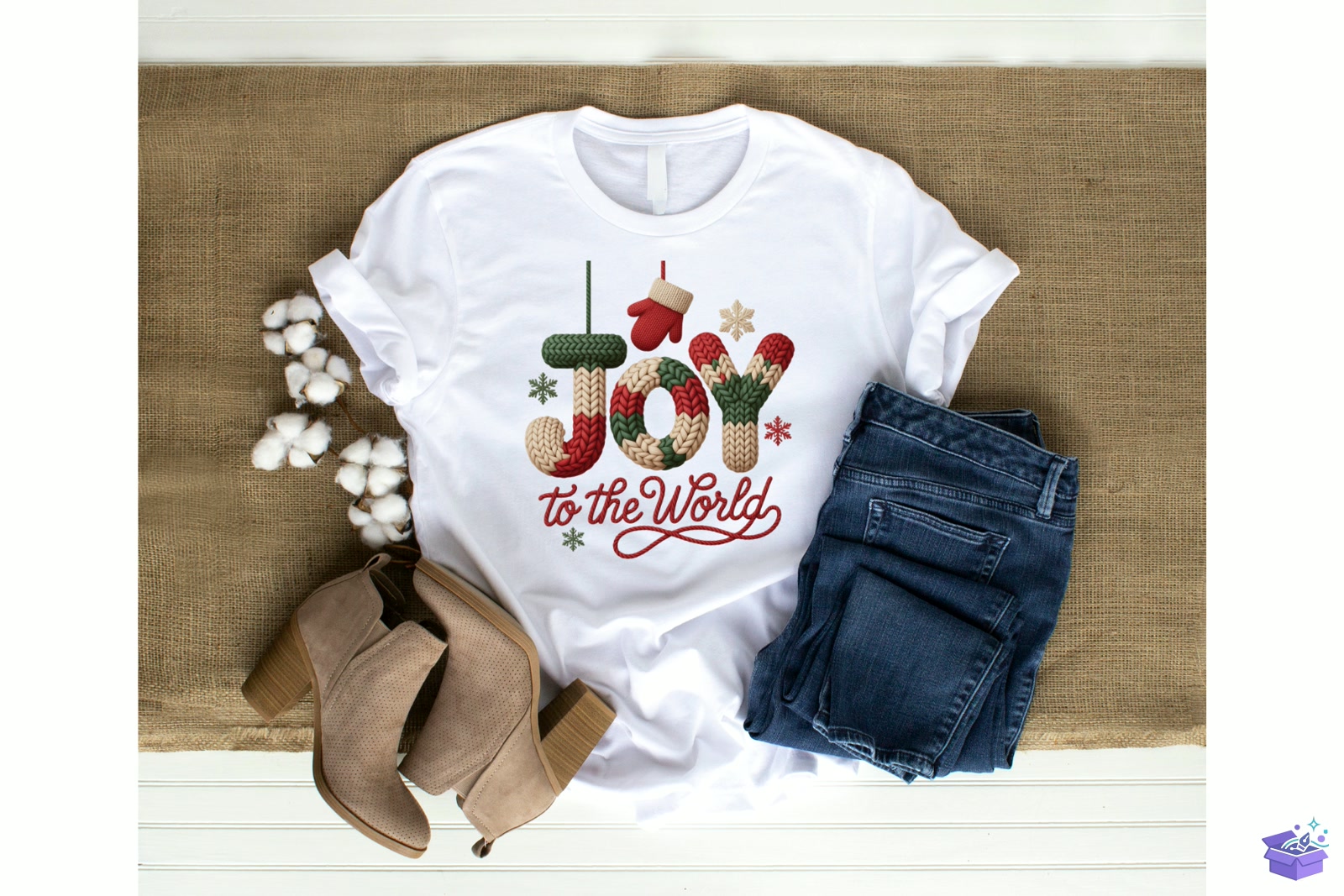Knitted Cheer: Joy To The World - El İşi ve Kesim Dosyası (SVG, DXF, EPS, PNG) - detaylı önizleme 2